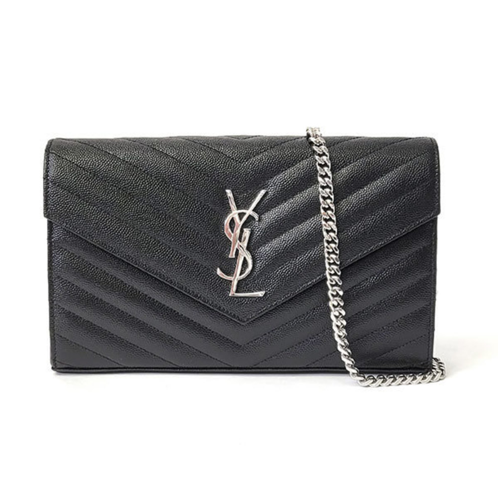 Saint Laurent Chain Wallet Black Silver